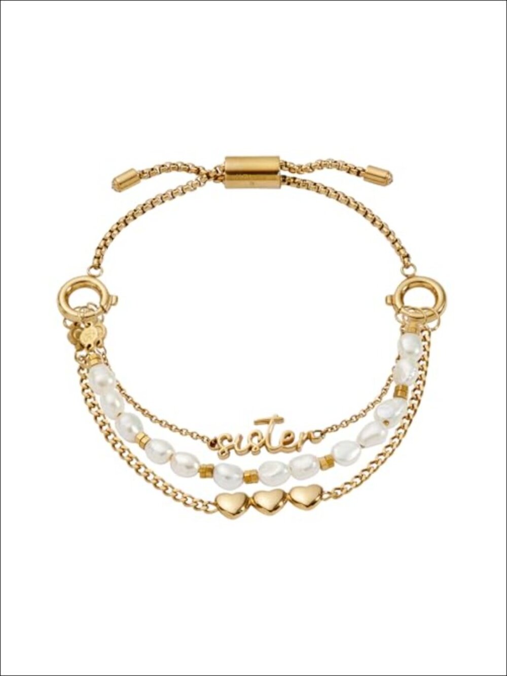Stainless Steel Gold Finish Stranded Bracelet Set with Interchangeable Charms